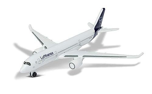 Majorette Airbus 350 Lufthansa Spielzeugflugzeug (13 cm) - Lizenziertes Metall-Modell