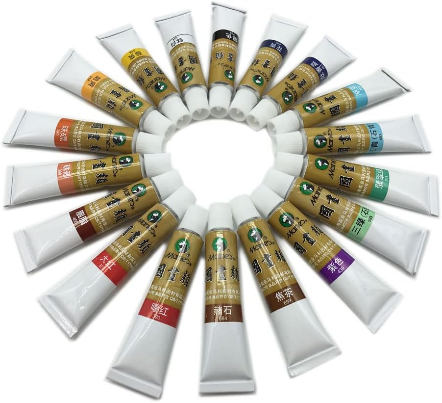 Easyou Marie's Chinese Painting Color Pigment Tubes Big Size Watercolor Set 12ml*18colors
