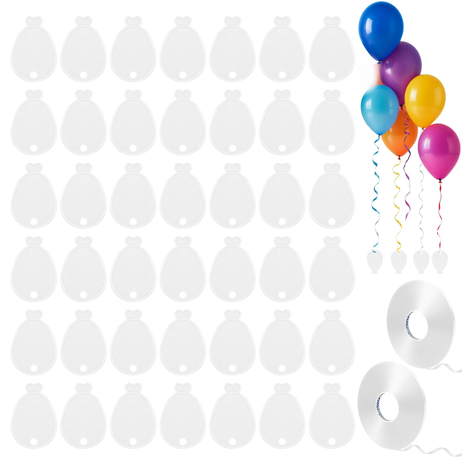 36 Pack Helium Balloon Weights - White Plastic Party Accessories - Perfect for Securing Balloons at Birthdays, Weddings, New Year - Heavy Duty 295g Weights for Decorations and Large Celebrations