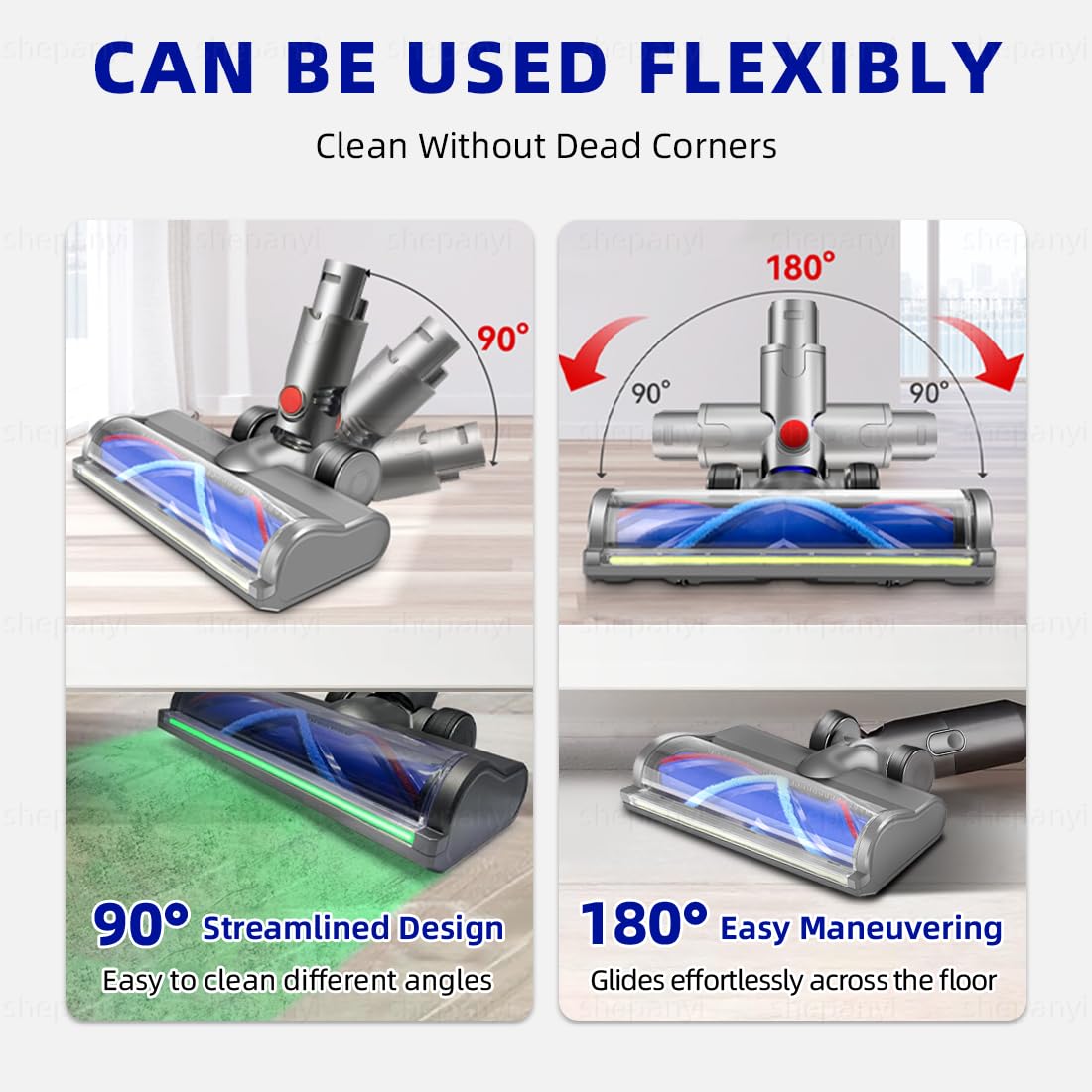 LED Spazzola Compatibile per Dyson V6 DC58 DC59 DC62 DC72 DC74 SV04 SV06 SV09 Aspirapolvere,Spazzola per Aspirapolvere per Pavimenti Duri e Tappeti.