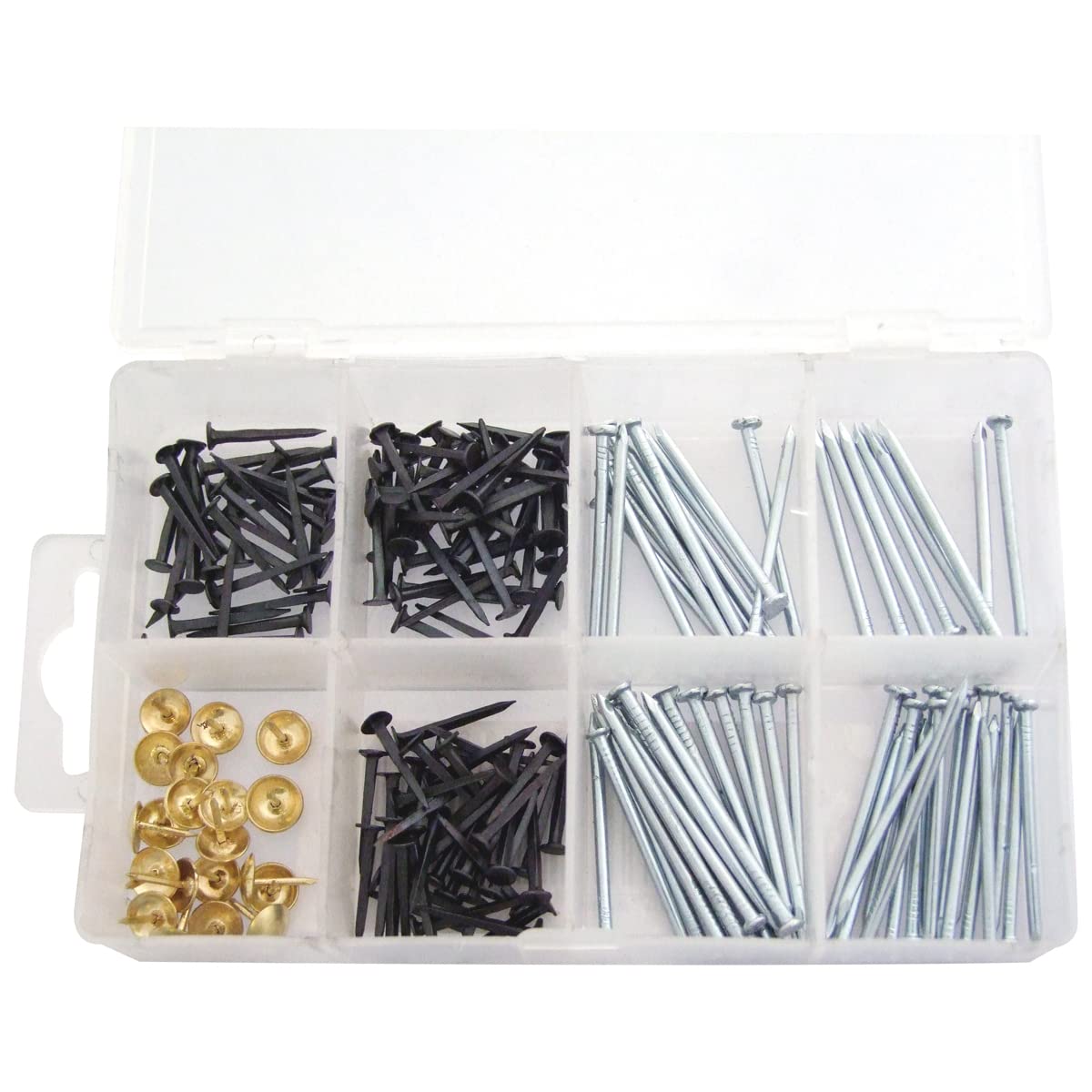 Amtech S5800 500 Piece set of assorted nails, tacks and push pins