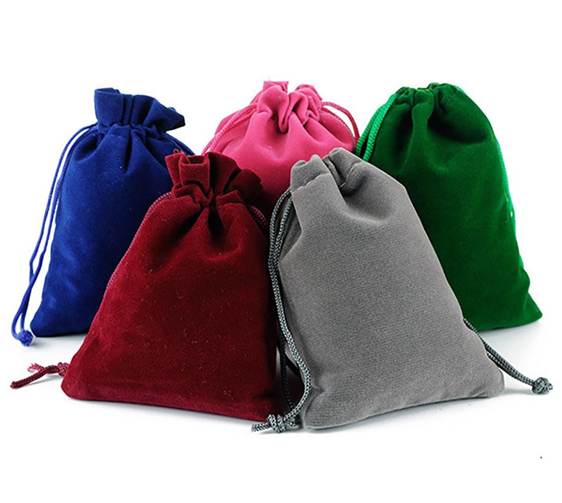 Bolsitas de terciopelo grandes, paquete de 10, 15 x 20 cm, bolsas de terciopelo para joyas, bolsas de regalo para bodas y fiestas, bolsa gigante de regalo de tela con cordón, bolsa de