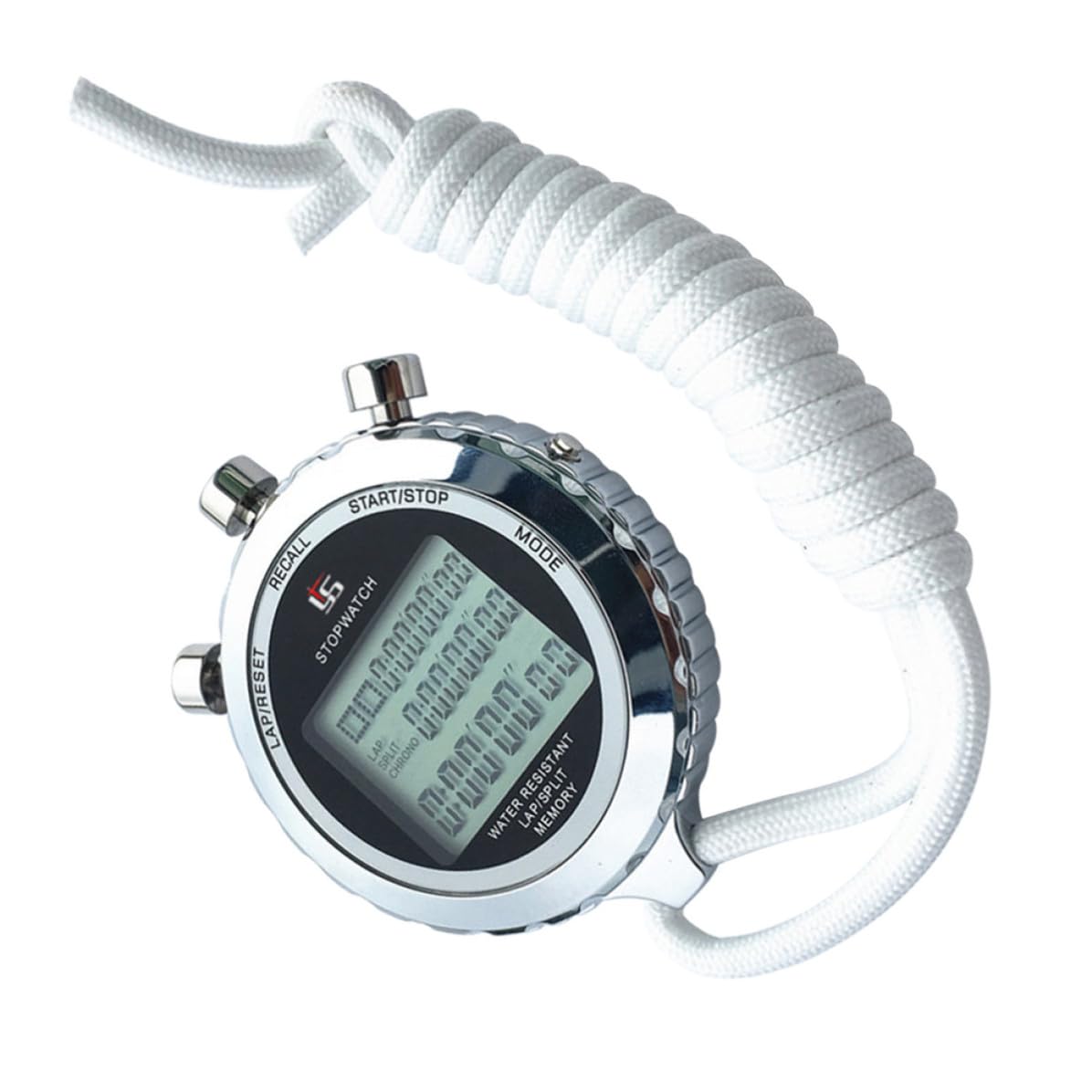 Cronometro Digitale Lcd a 3 Righe, Timer Elettronico in Acciaio Inox | 120 Track, Visualizzazione di Data e Giorno, con Impostazione Timer e Funzione Chronograph