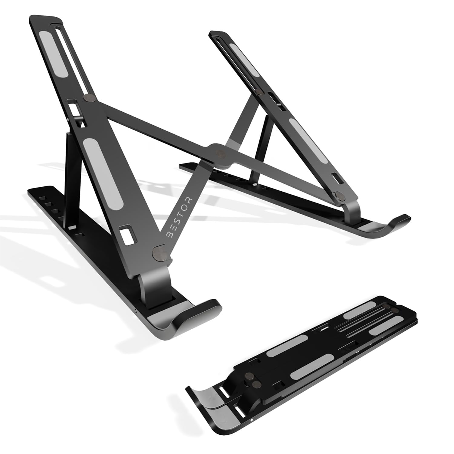BESTOR Laptop Stand Foldable Height Adjustable Laptop Stand,Aluminum Cooling Portable Laptop Tables and Suitable for All Laptops & MacBooks (Black -1) (B08LYYSV1X) Amazon Price History, Amazon Price Tracker