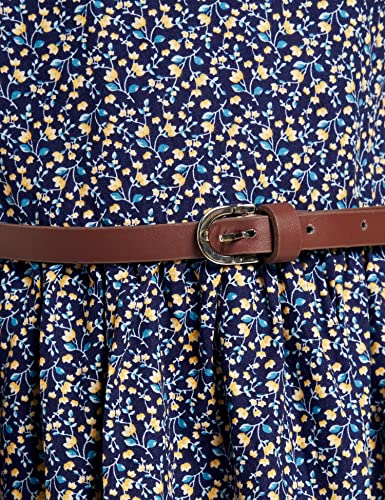 Image of Amazon Brand - Jam & Honey Girl's 100% Soft & Pure Cotton Comfortable and Stylish Printed Woven Dress with Short Sleeves and Belt - Perfect for Every Occasion