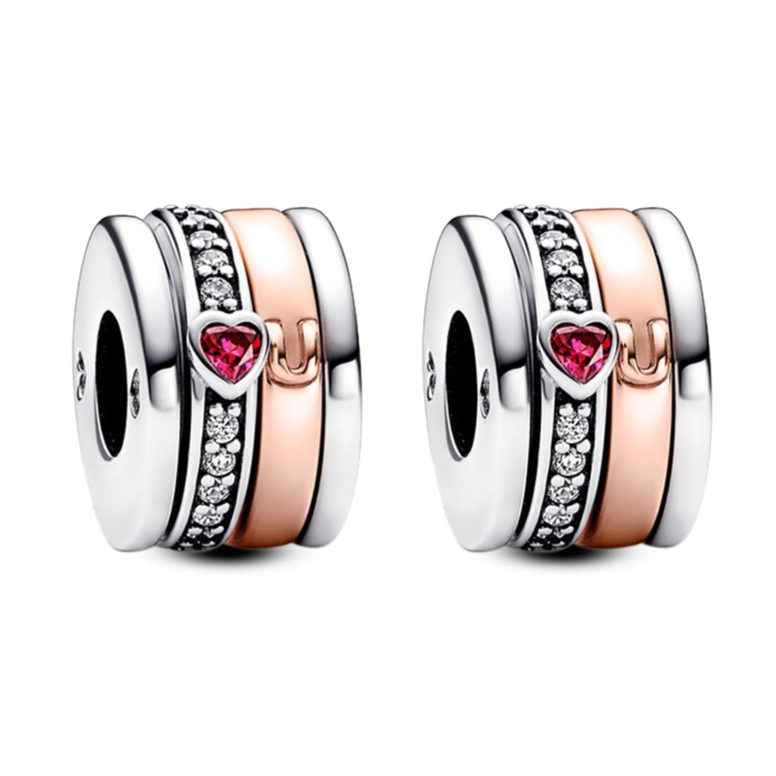 Annmors 925 Sterling Silver Clips Distanziatore Catena di Sicurezza Ferma Ciondoli Ciondolo in Vetro di Murano per Donna Bracciale Collana Gioielli Regalo