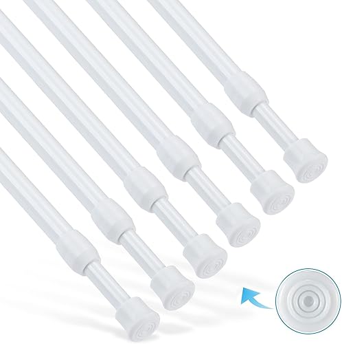 Goowin - 6 barras de tensión para ventanas, sin perforación, a prueba de óxido, barra de cortina de tensión ajustable para puertas, ventanas, barras