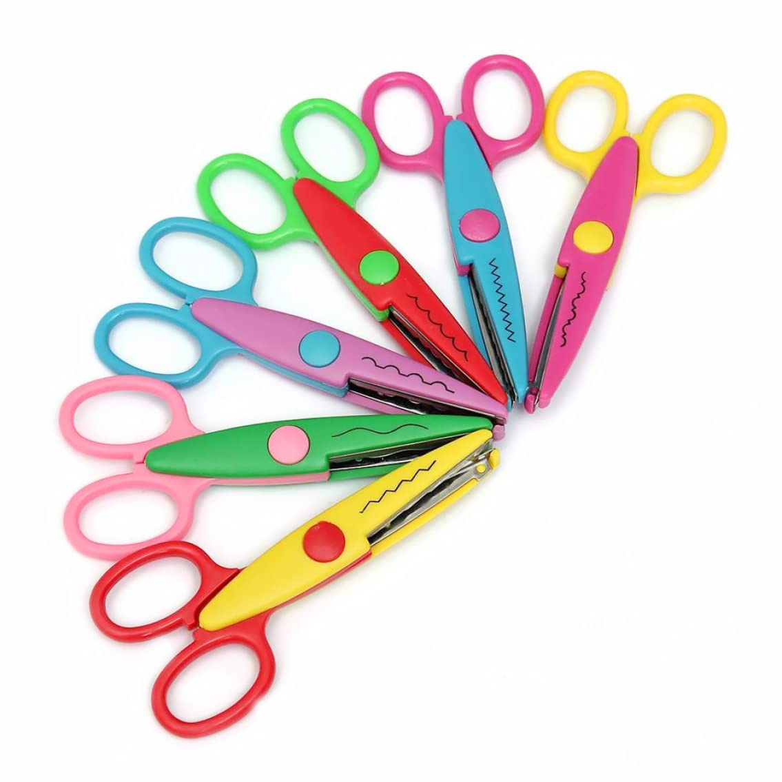 Paper Lace Edge Scissor, 6Pcs Children Safe Pinking Shears Colorful Decorative Paper Lace Edge Scissor Set for Teachers Crafts Scrapbooking Kids Design, Dressmaking Scissors for Daily Use