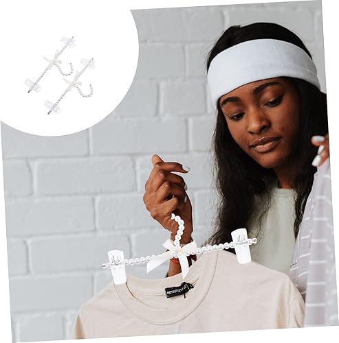 Miniatura 3 de PRETYZOOM Perchas de perlas, 6 piezas de perlas, perchas para pantalones, perchero resistente para disfraz de bebé, colgador para pantalones,
