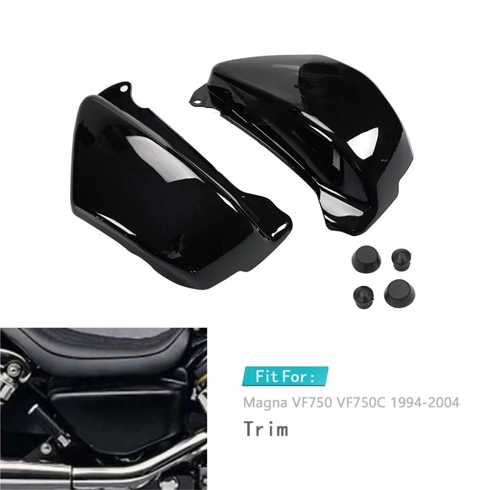 Battery Top Cover Pasuje do motocykla Honda Magna VF750 VF750C 1994-2004 Osłona akumulatora boczna lewa prawa osłona ochronna(Black)