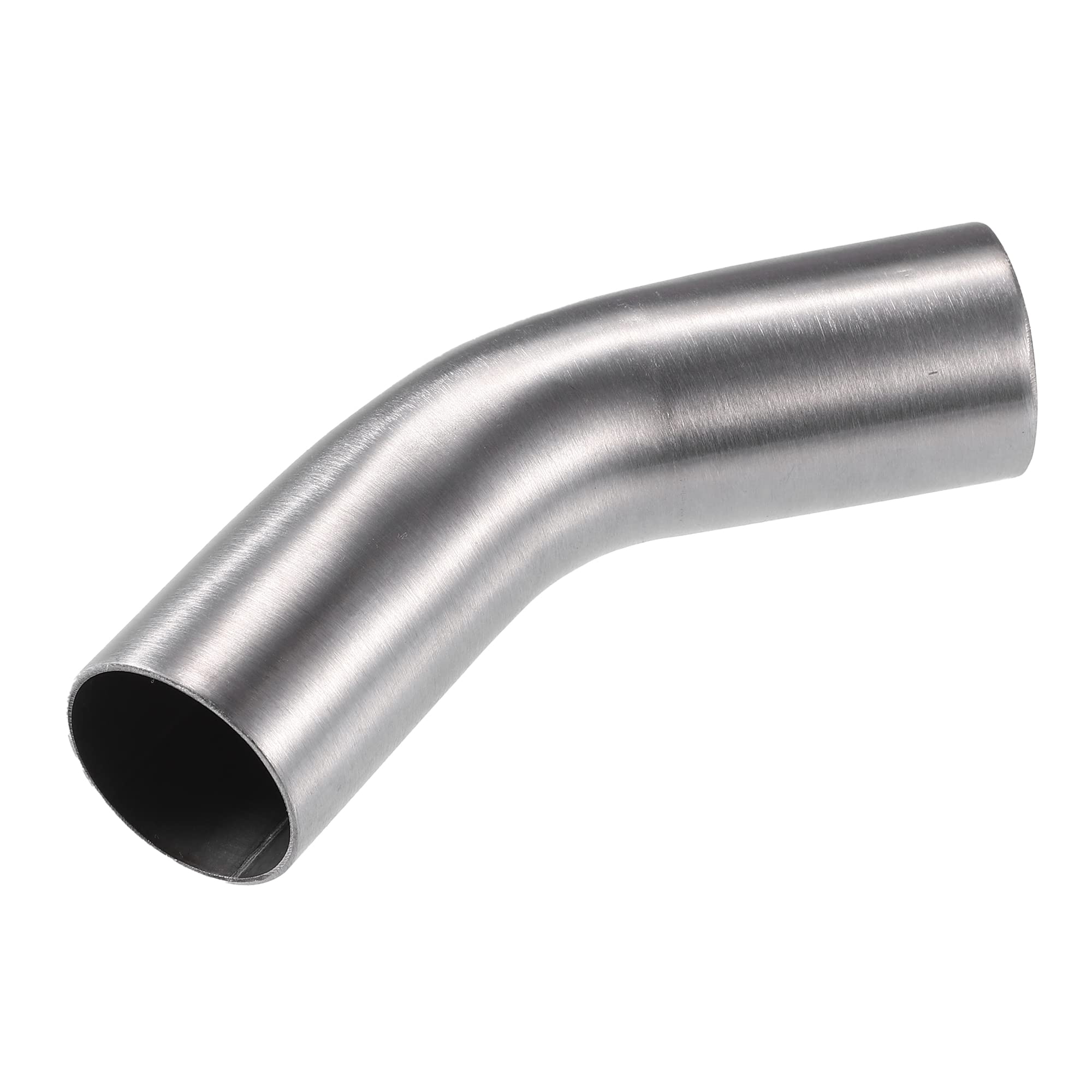 X AUTOHAUX 1 Pcs OD 1.5 Inch 45 Degree Mandrel Bend Elbow SS304 Stainless Steel Bend Tube Exhaust Elbow Pipe for Car Modified Exhaust System Piping Silver Tone
