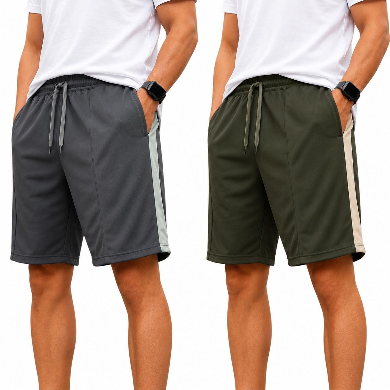 Men’s Shorts Pack of 2 | Comfortable Casual, Sports & Lounge Shorts for Men | Regular Fit-BMJ_.6-picture-30