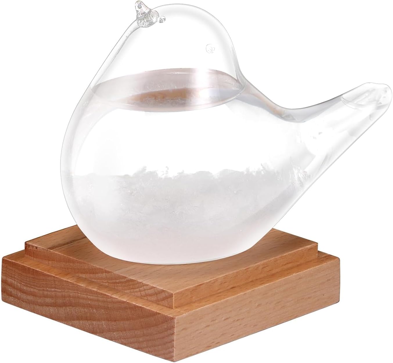 Weather Predicting Storm Glass,Bird Shape Storm Glass Weather Forecast Bottle Weather Station with Wooden Base,Weather Stations for Home Office Accessories Valentine's Day Gift for Men-Medium
