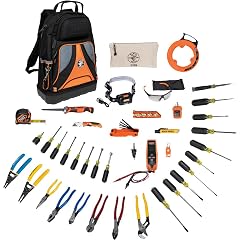 Klein Tools 80141 Hand Tools Kit includes Pliers Screwdrivers Nut Drivers Backpack and More Jobsite Tools 41-Piece