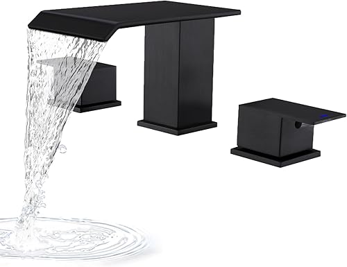 Miniatura 1 de BEIYI Grifo de bañera de montaje en cubierta negro mate, juego de grifo de bañera romano, 2 asas, juego de llenado de grifo de bañera de 3 agujeros,