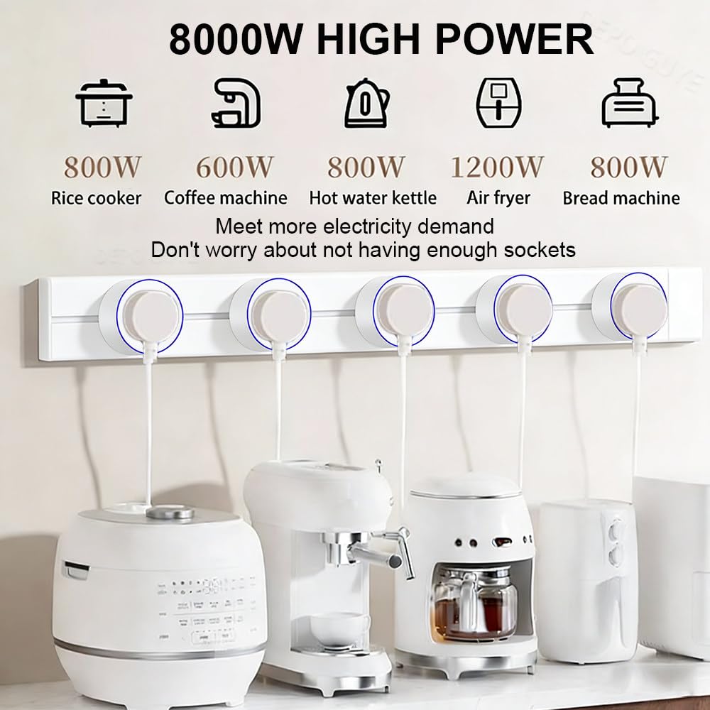 Gniazdo Szynowe 8000 W Z Adapterem 2200 W, Szyna Instalacyjna ścienna O Mocy 50/60/80/100 Cm, Obrotowy Wtyk Do ładowania, Do Domu, Restauracji, Biura Black-80cm