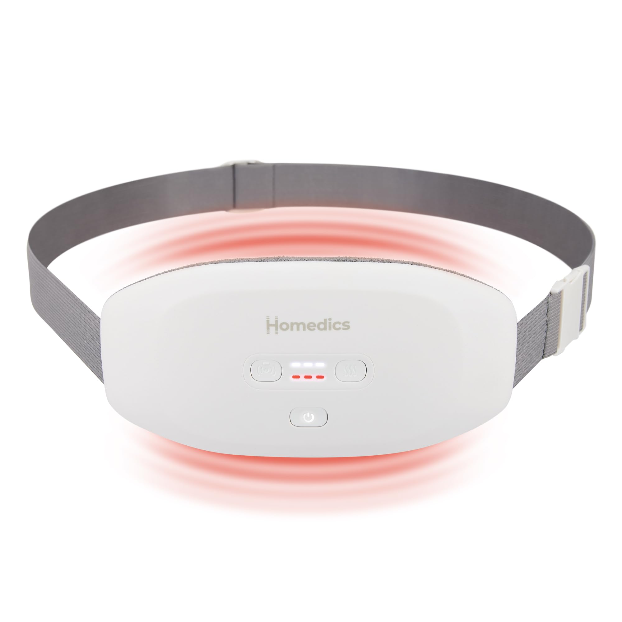 Homedics Cycle Comfort Heat and Vibration Belt, Crampi Mestruali o Sintomi Intestino Irritabile, 3 Vibrazioni, 3 Temperature, Design Discreto e Comodo, Custodia da Viaggio e Cavo di Ricarica Inclusi