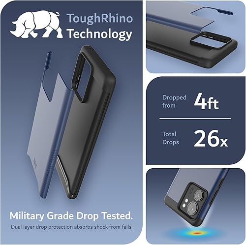 Miniatura 3 de TUDIA DualShield - Funda protectora para Motorola Edge 2023, de grado militar, de doble capa, a prueba de golpes, delgada, resistente, color azul