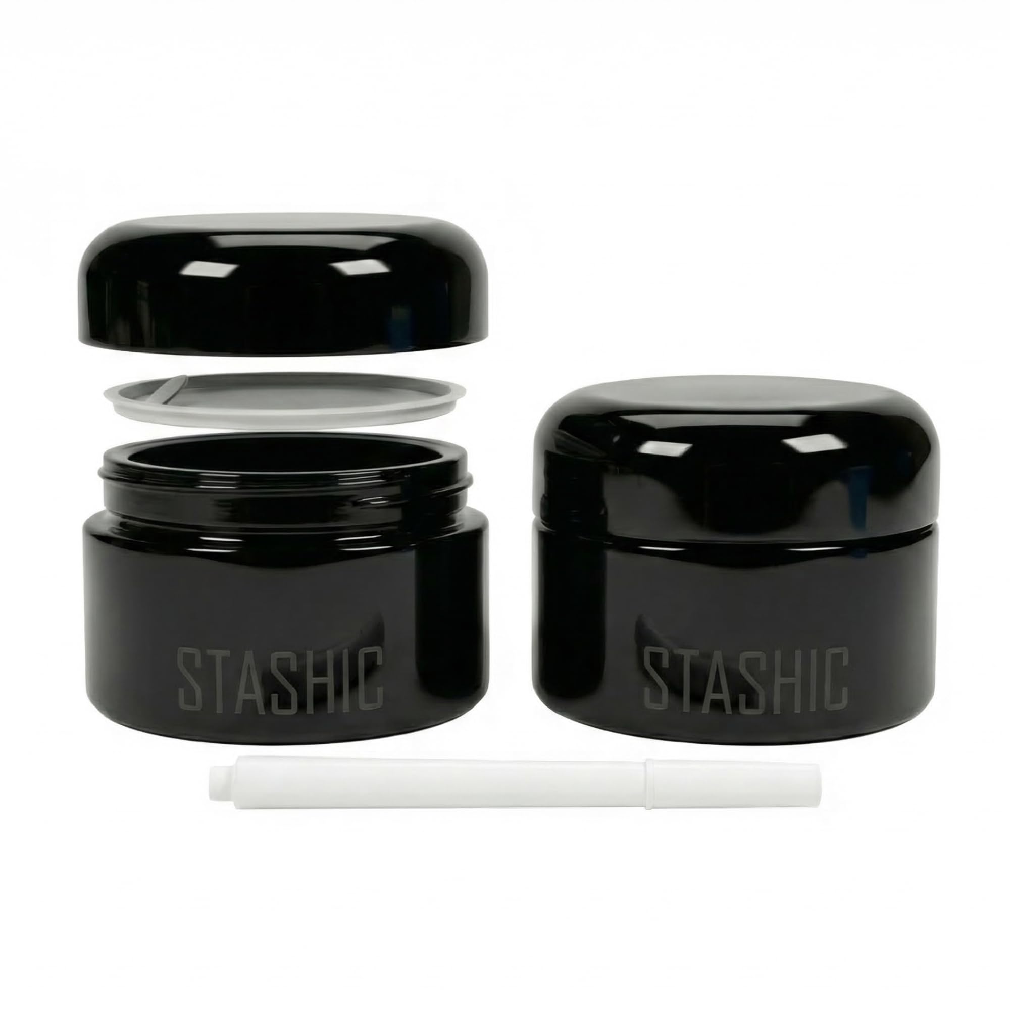 STASHIC 2x UV Glass Jar - 2x 100ml Airtight Smell Proof Jar Storage - SH*