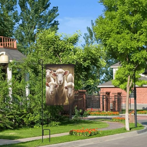 Drapeau de jardin mouton 71x101 cm grand format double face pour décoration extérieure