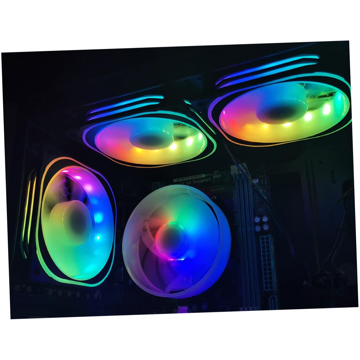 VICASKY Ventilador de Refrigeración LED Rgb de 12cm para PC con Controlador Estándar, Plástico Duradero Fiesta Verano y Sistema de Refrigeración de Computadora