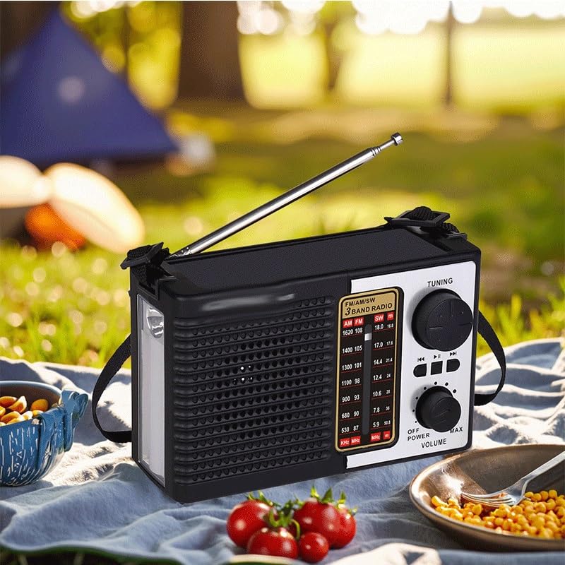 Radio portátil banda completa con linterna y reproductor miniatura 2