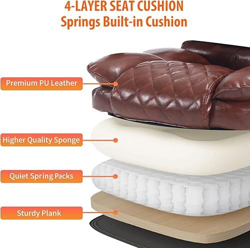 Miniatura 9 de Silla de oficina ejecutiva reclinable con reposapiés, sillas de escritorio de oficina reclinables ergonómicas con soporte lumbar, respaldo alto,