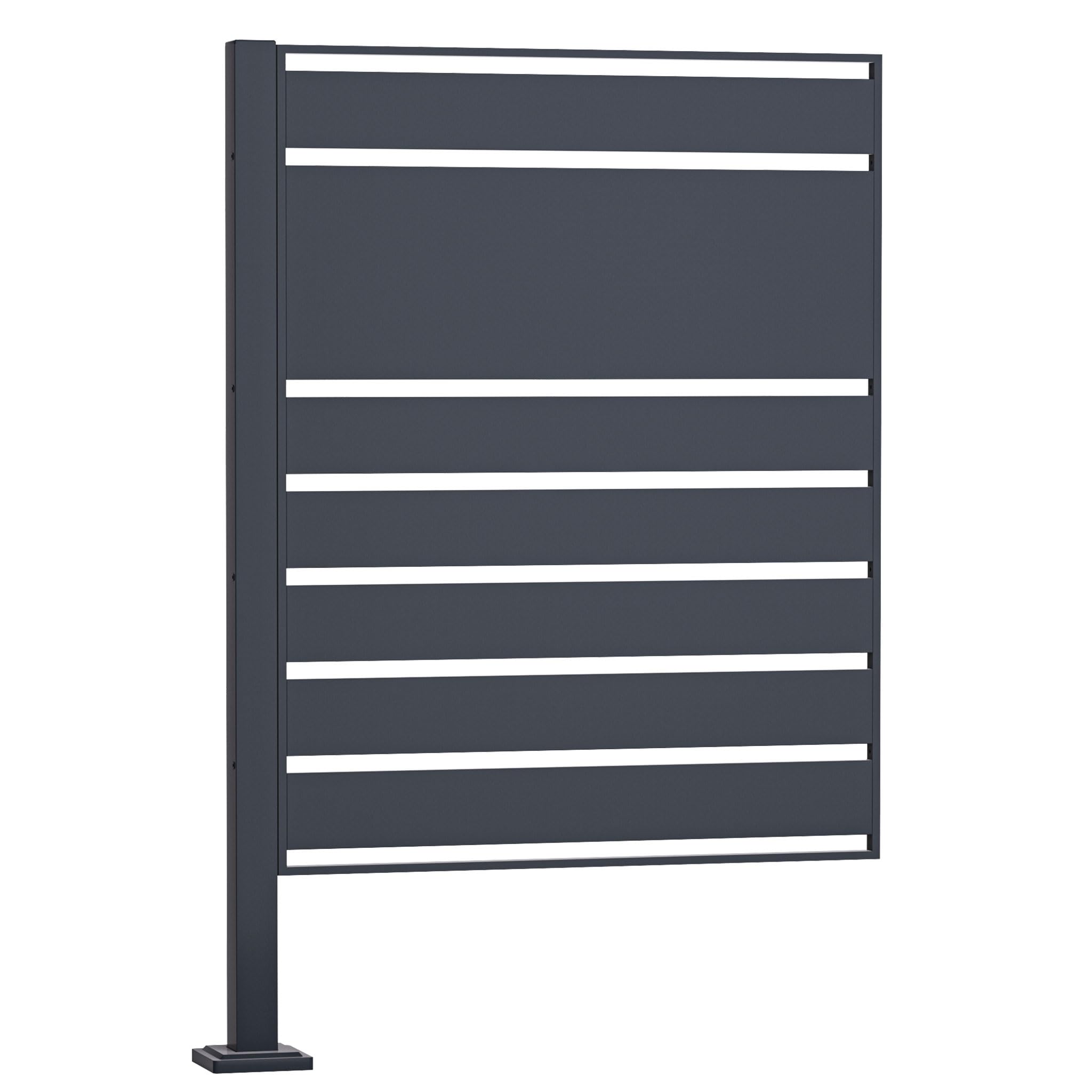 Wiltec Module d'extension de clôture pour poubelles en acier anthracite pour cache-poubelles