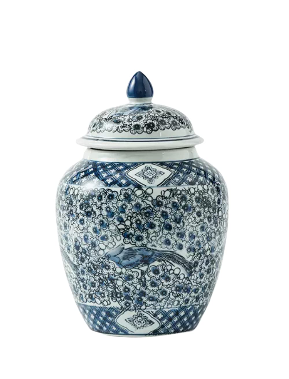 asdchZen Vases Traditional Oriental Style Ceramic Ginger Jar, Antique Ceramic, Storage Vase Flower Pot Office Bedroom Home Decorations -B 30X19Cm,B 30x19cm