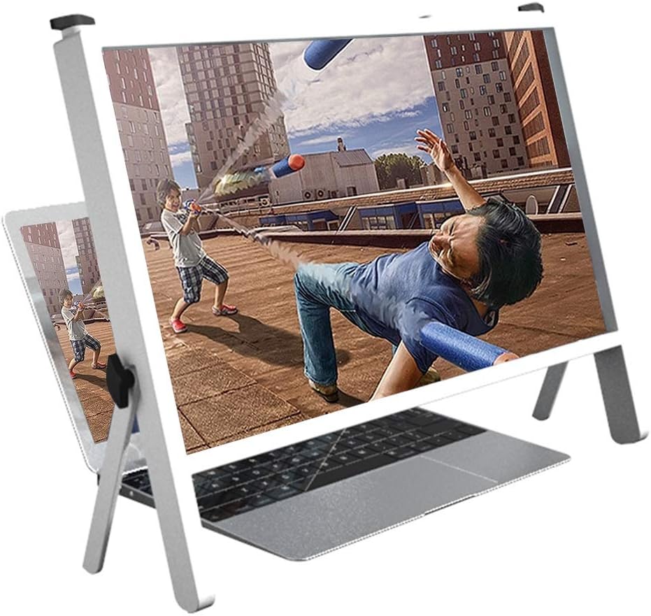 YXCKG HD Screen Enlarge, Laptop Screen Magnifier 21 Inch, HD Screen Amplifier, Universal Screen Projector 3X Magnifier Fresnel Lens, Eye Protection Lens, Use for Desk (Color : Brown)