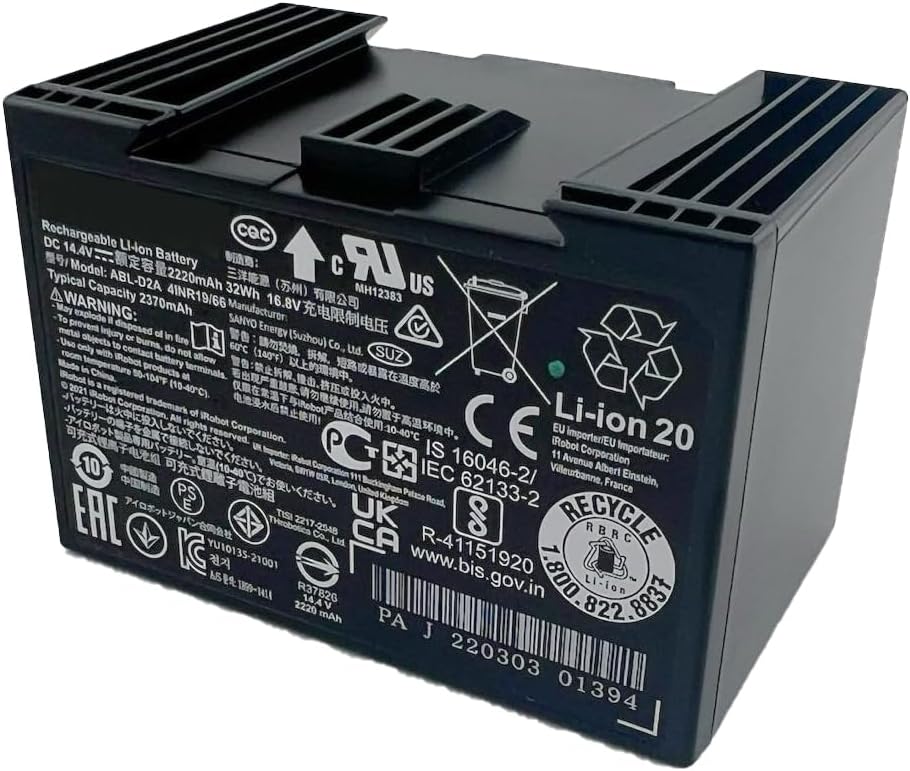 SCREENTRONICS Lithium Ion Battery Compatible Replacement for iRobot Roomba i3+ i4+ i7+ i8+ Plus Robot Vacuum Cleaner and iRobot Roomba Combo j5+ i5+ j7 j7+ j8+ Series DC 14.4V 2220mAh 32Wh # ABL-D2