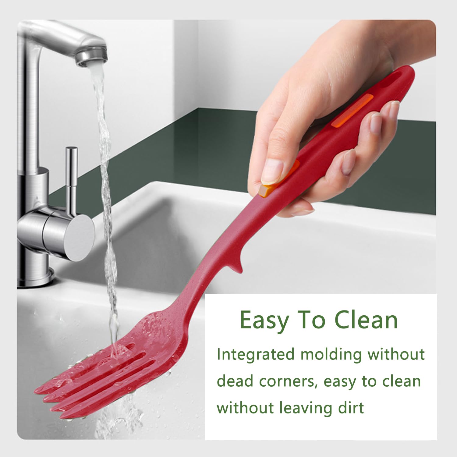 Forchetta Flessibile In Silicone, 2 Pezzi Forchettone Da Cucina, Forchettone Silicone Cucina, Forchetta Per Frullare, Resistente Al Calore, Antiaderente, Per Frullare e Mescolare (Rosso, Blu)