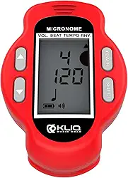KLIQ MicroNome - Metrônomo digital recarregável com clipe USB, (micronome, vermelho)