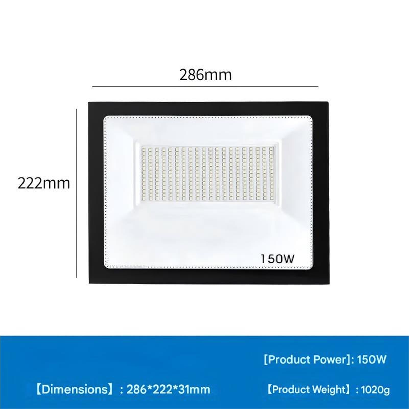 Mini proiettore da 150 W for esterni impermeabile Illuminazione a LED ultrasottile e a risparmio energetico Per garage, patio e portico