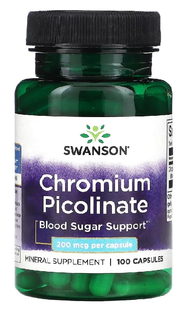 Swansons Swanson - Chromium Picolinate | Supports Blood Sugar & Macronutrient Metabolism | Essential Trace Mineral - 100 Capsules
