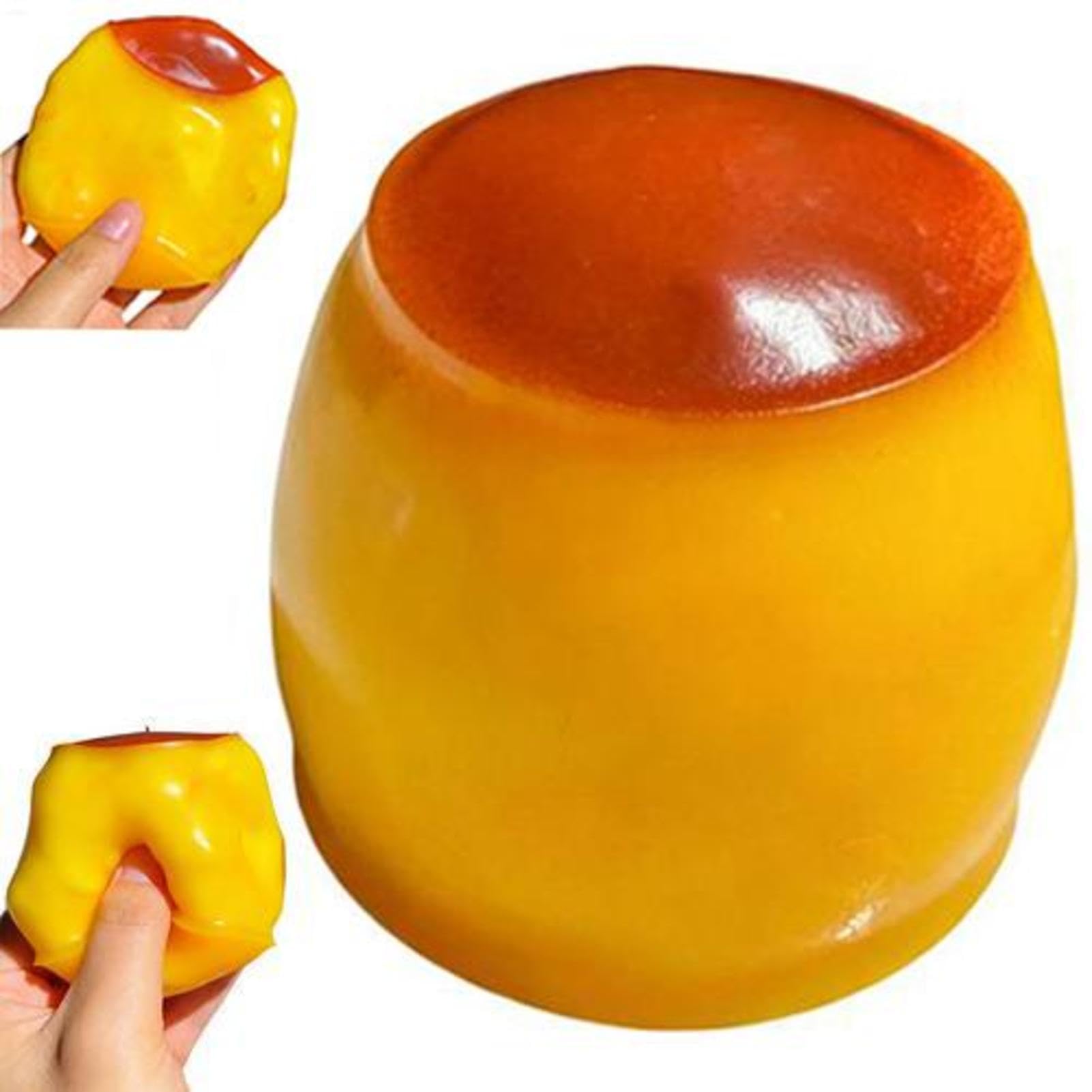 Pudding Stress Squeeze Ball, 6x6cm Realistic Bead Filled Sensory Toy