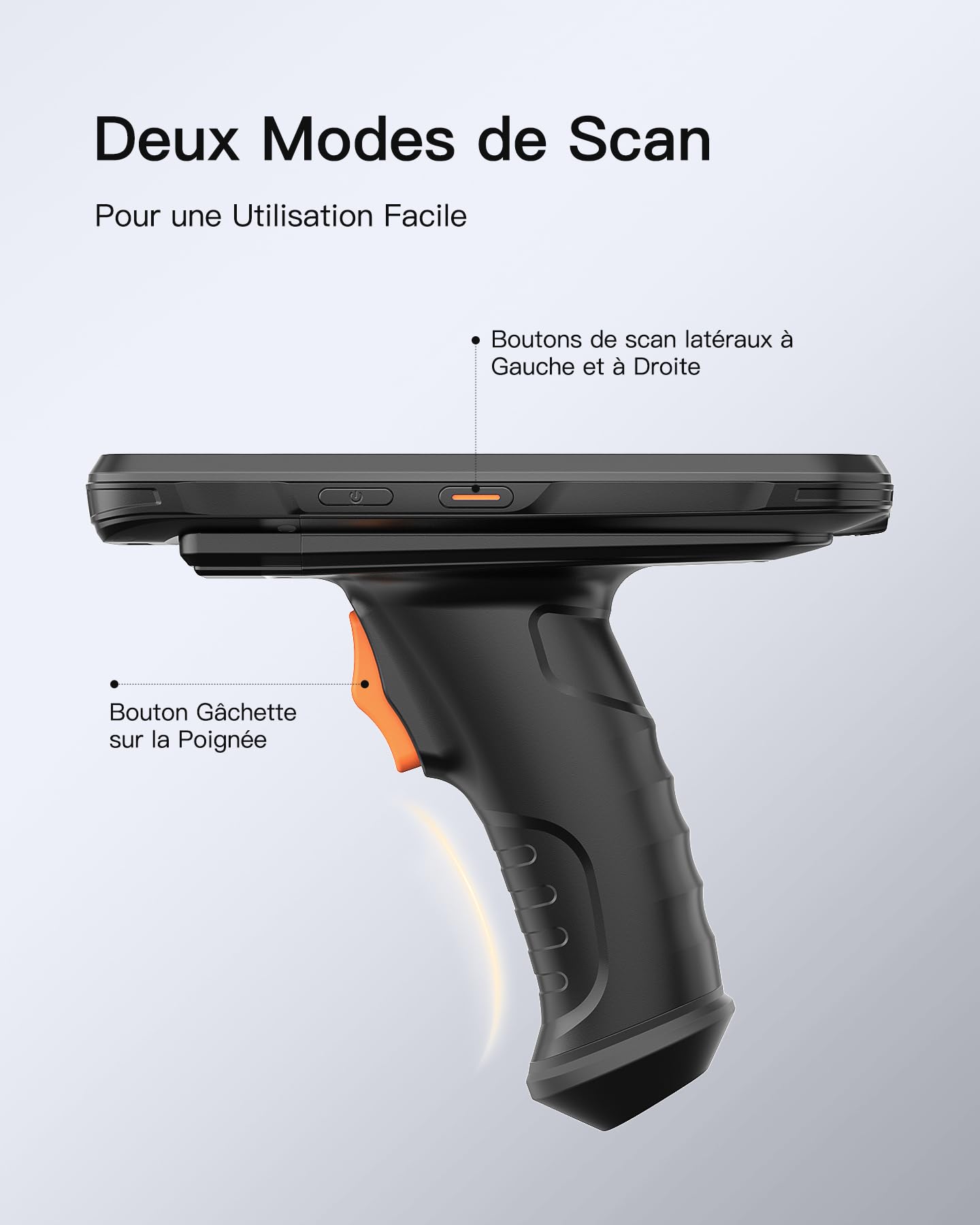 Inateck Android 12 Lecteur de Code-Barres, PDA Mobile, Écran Tactile 6", Scanner Zebra SE4710 1D/2D/QR, avec Poignée, Bluetooth, IP66 6500mAh, Wi-FI 6 & 4G, pour Commerce, Entrepôt, Logistique, AS501S
