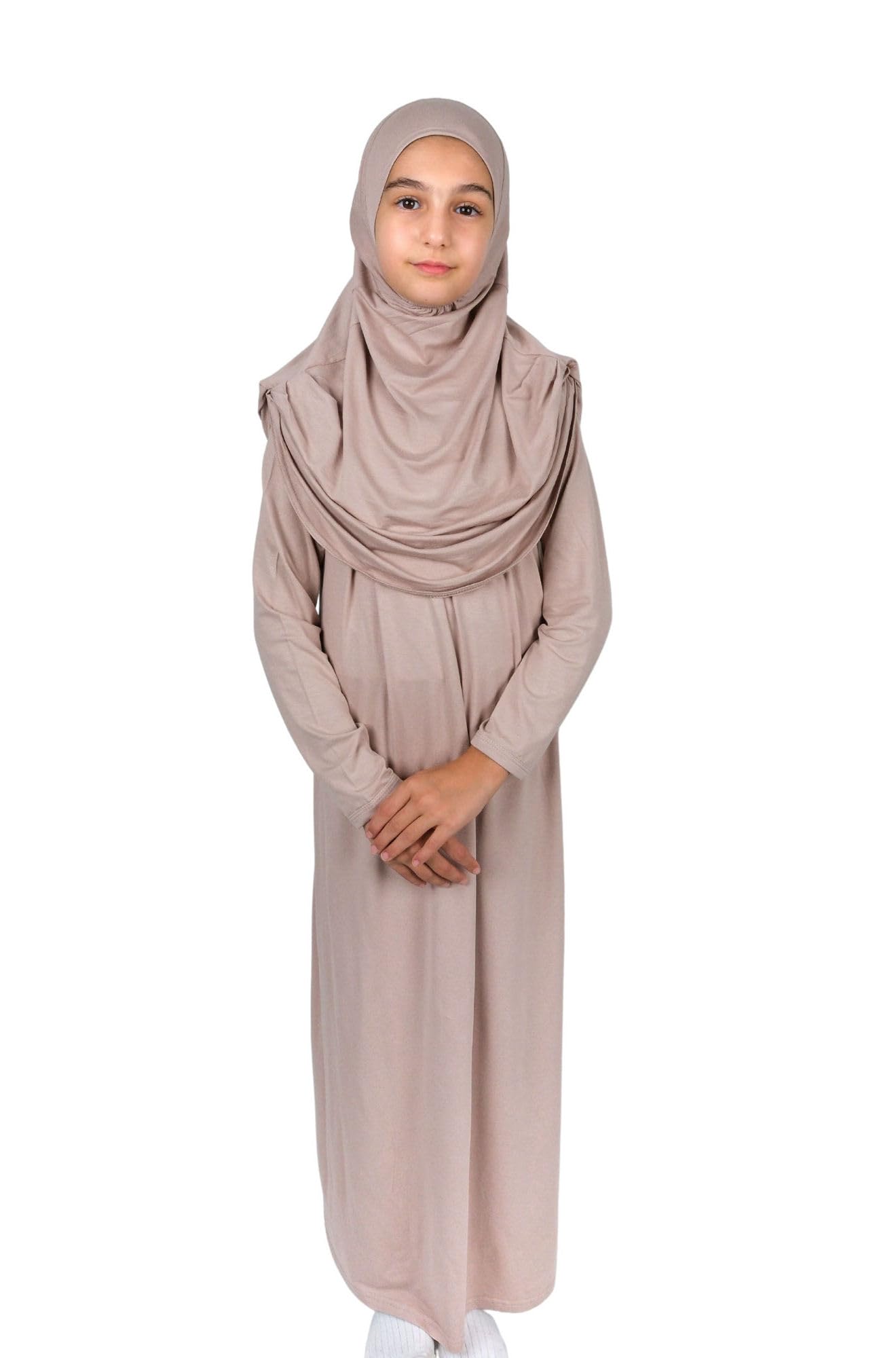 ihvan online Muslim Dress for Girls, Long Sleeve One-Piece Islamic Prayer Dress, Hijab for Kids, Girls Abaya, Islamic Gifts