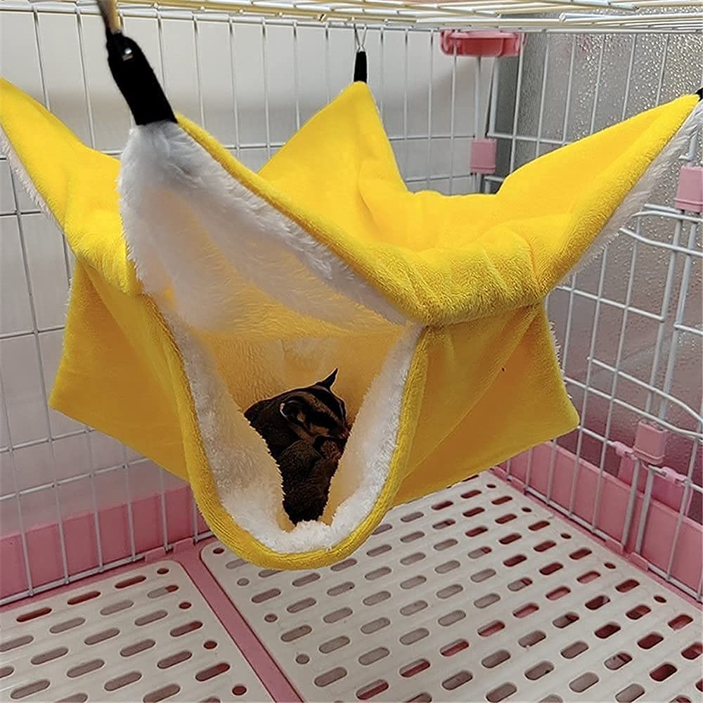 Nido de Loro Nidos de Pájaros Hamaca de Aves Saco de Dormir cálido de Doble Espesor, Jaula Colgante para Nido, casa, Ardilla, hurón, Conejo, Cama para Mascotas, Hamaca de Felpa para hámster