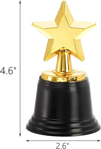 Miniatura 2 de Lawei Paquete de 32 mini trofeos de oro de 4.6 pulgadas, trofeos de plástico para recuerdos de fiesta, accesorios, recompensas, premios de juego,