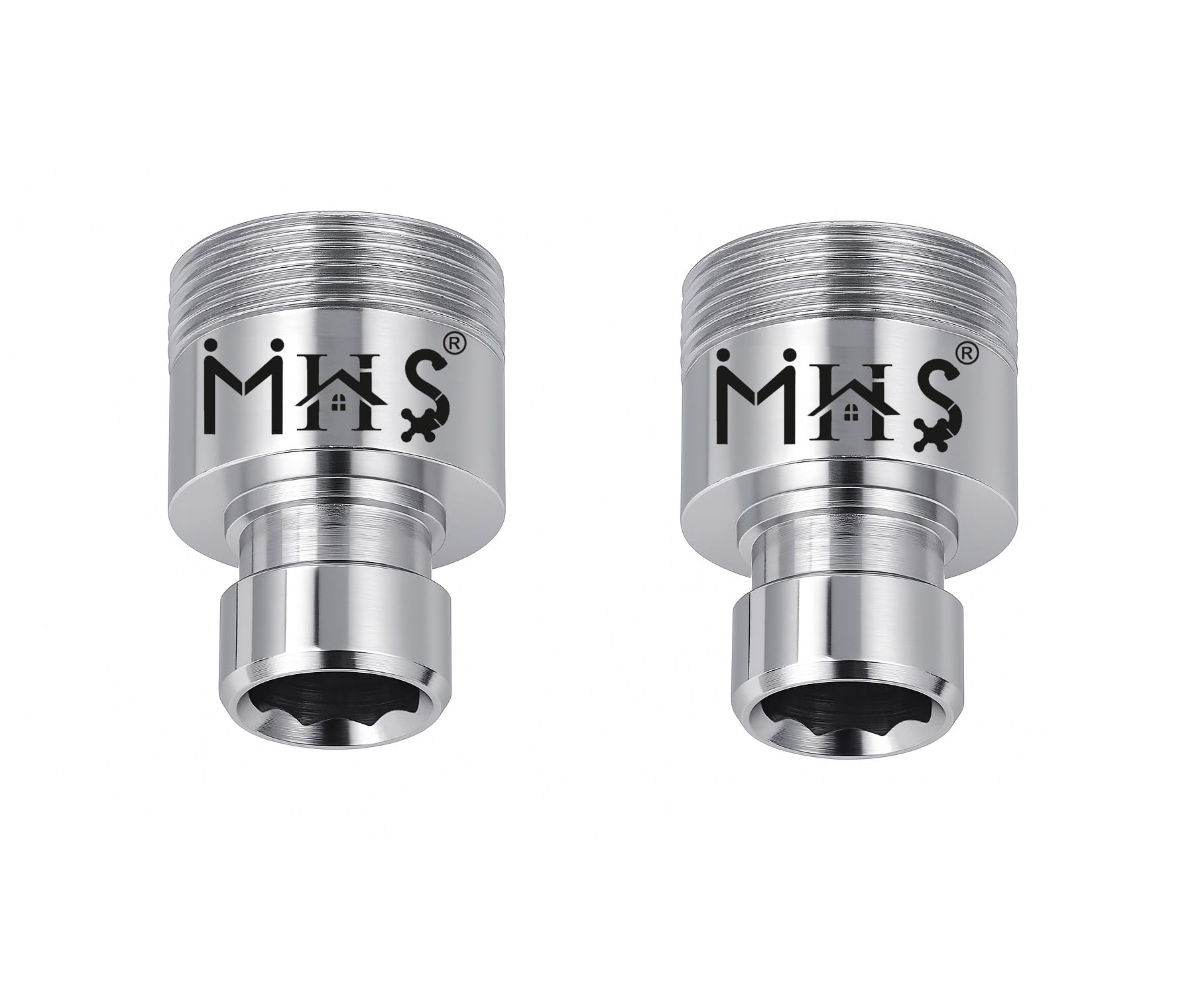 MHS Brass Washing Machine Tap Adapter Chrome Plated Heavy Duty Connector for Automatic Washing Machine Water Inlet | Rust-Free | Made in India (Pack of 2)