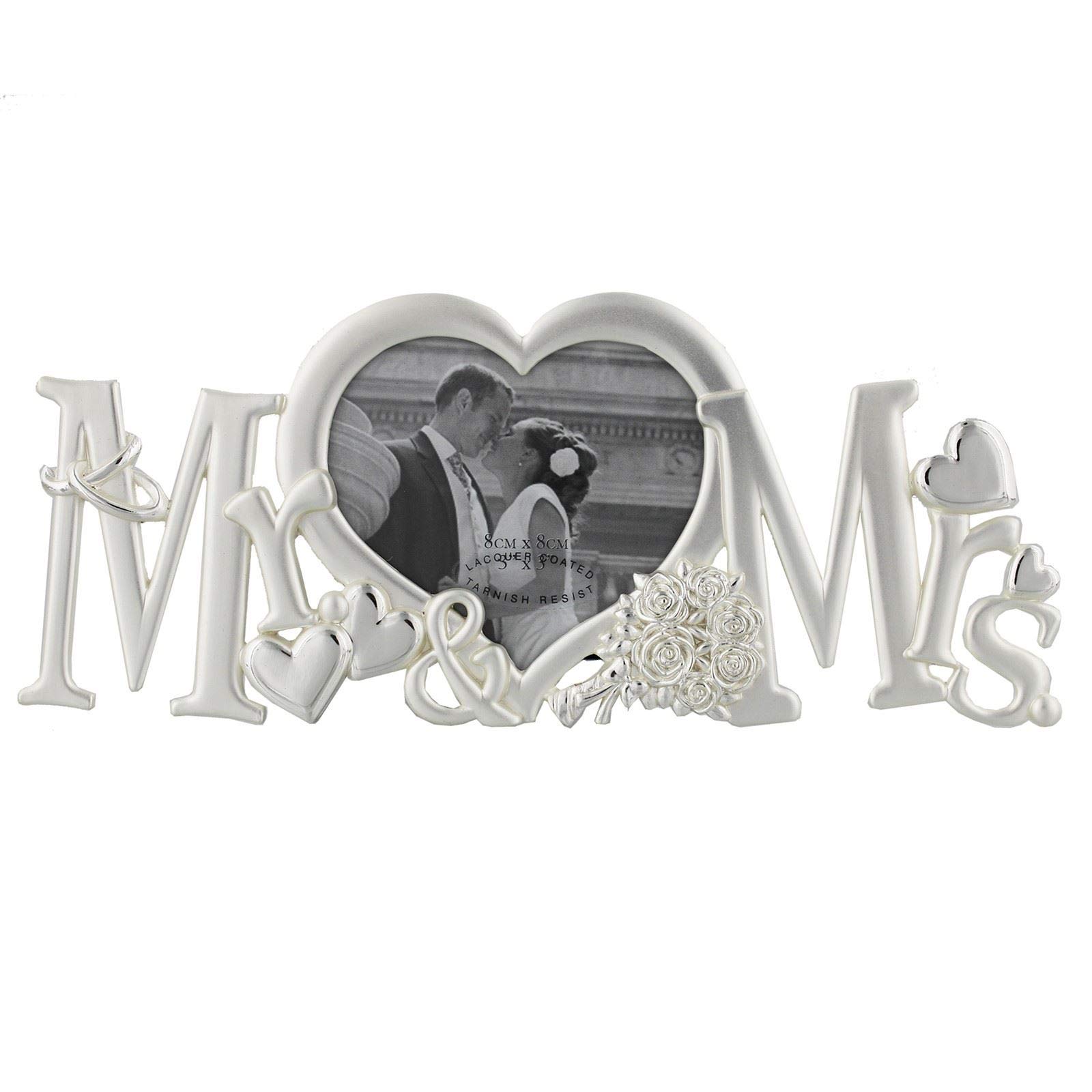 Mr And Mrs Photo Frame Silver Plated