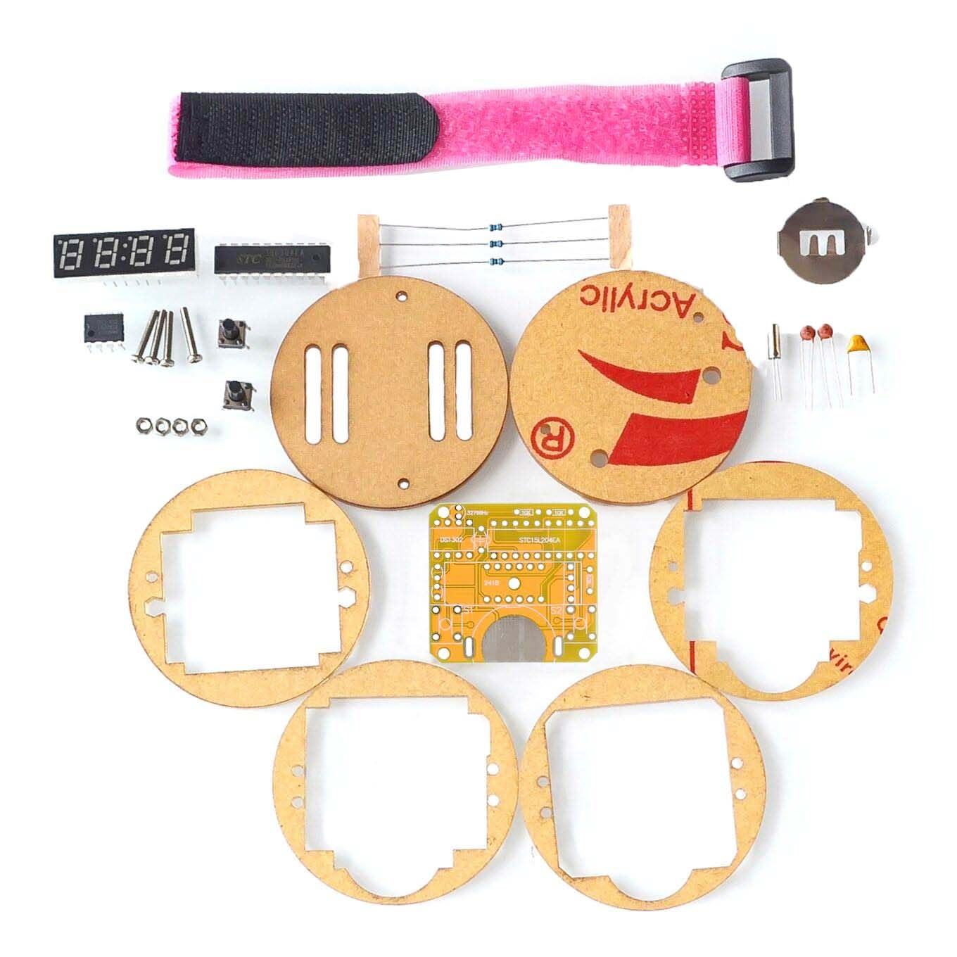 Smart Electronic Single-chip LED Watches Electronic Clock kit DIY LED Digital Watch Electronic Clock Kit with Transparent Cover