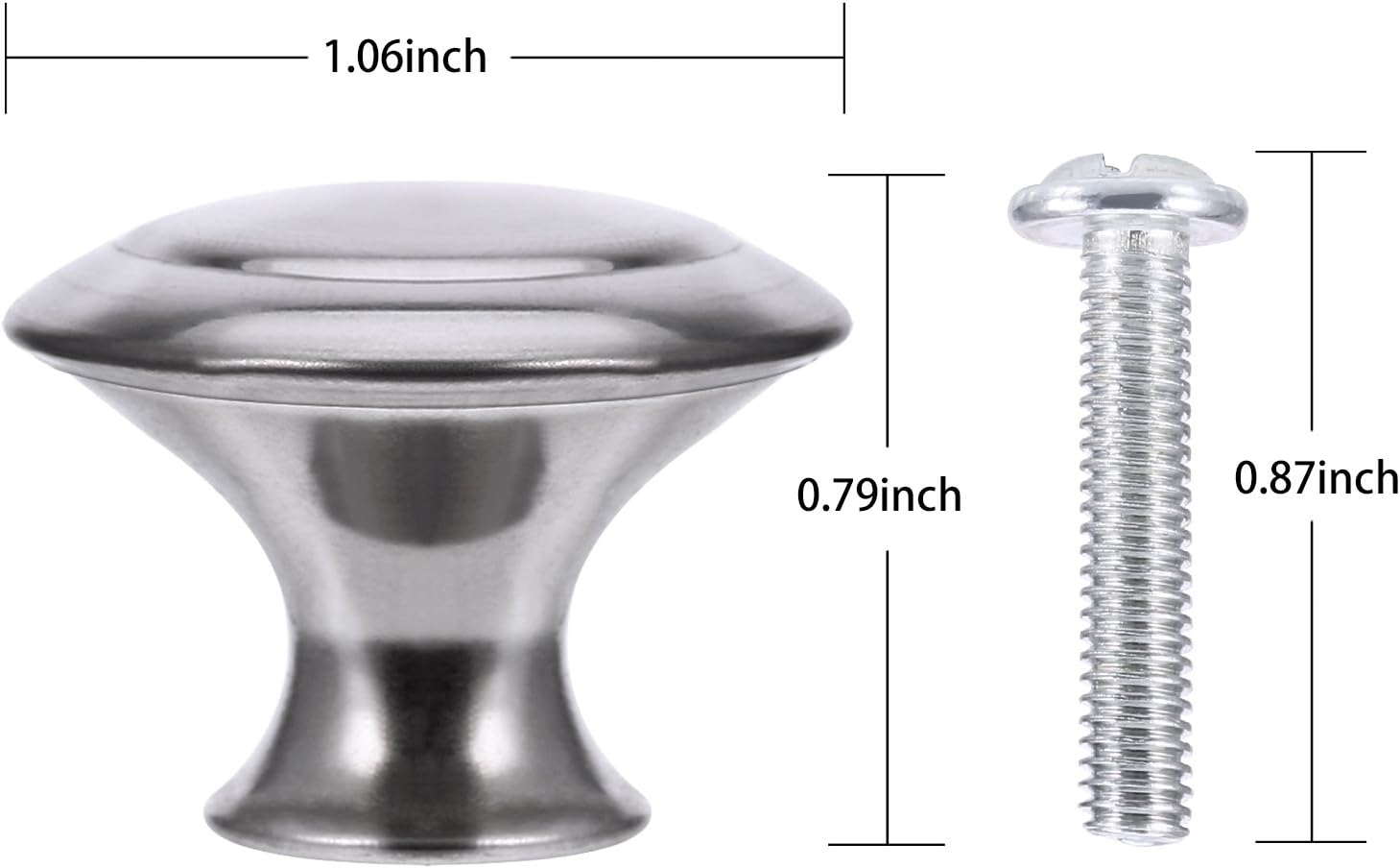Bememo 30 Pack Kitchen Cabinet Knobs - Round Silver Drawer, Dresser & Cabinet Pull Handles, Durable Hardware for Kitchen, Bathroom, Furniture (1.06 Inch)