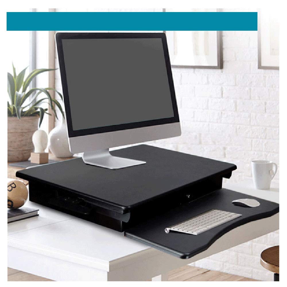 CGCSYZ Ergonomic Adjustable Standing Desk Converter - Corner Desktop Lifting Board for All Workstations Fits Any Office Setup Sit-Stand Solution for Enhanced Comfort and Productivity (Black One Size)