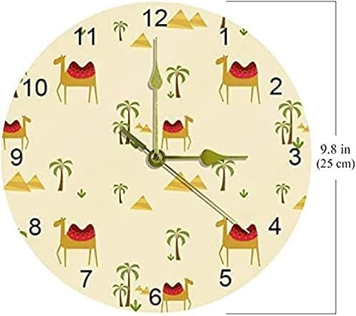 Miniatura 6 de Desert Coconut Camel Wall Clock 10 Inch Silent Non Ticking Quartz Battery Operated Round Wall Clocks for HomeOfficeSchool Clock