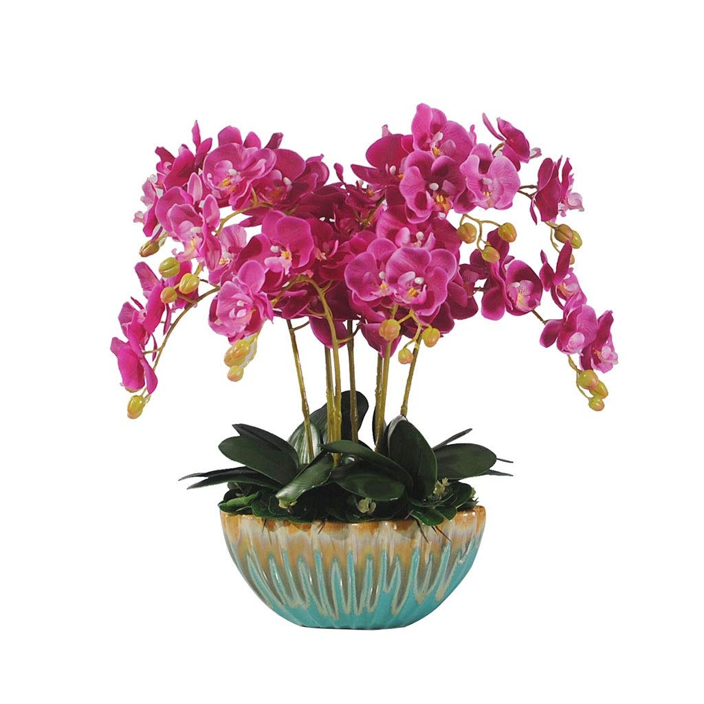 Sztuczne kwiaty, Dekoracja Sztuczne Kwiaty z Wazon Sztuczna Storczyk Phalaenopsis
