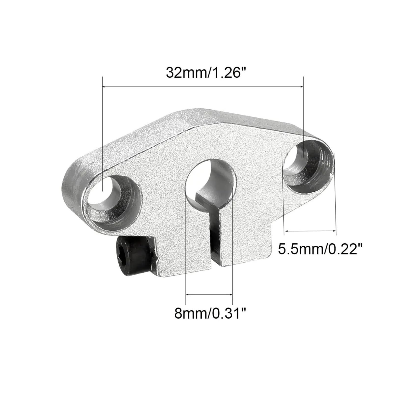 Lot de 2 pièces SHF8 SHF10 SHF12 SHF13 SHF16 SHF20 SHF25 SHF30 - Pièces de support d'arbre linéaire en aluminium pour routeur CNC (SHF8 - 2 pièces)