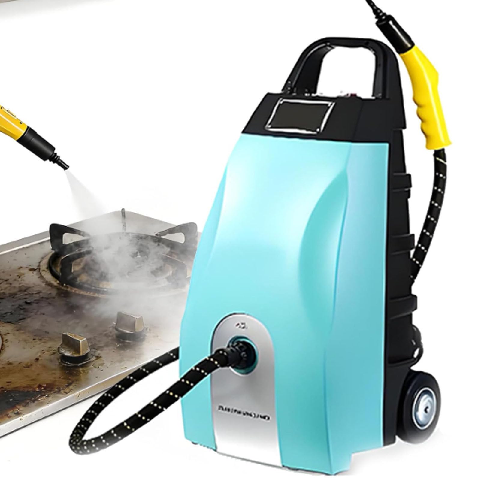 Cashwise High Pressure Steam Washer Jet Washer, Power Wash 3000W with Accessories and 3.5L Tank, for Patio and Car, Portable for Cleaning Drives, Vehicles, Garden, Grime, Grease Removal Blue