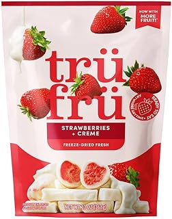 Tru-Fru Freeze Dried Strawberries and Creme, White Chocolate Coated Real Fruit Snack, 13 oz. (368g)